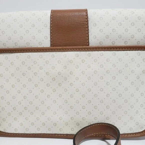 Vintage White/Brown leather  crossbody/Shoulder Bag. - Picture 8 of 13